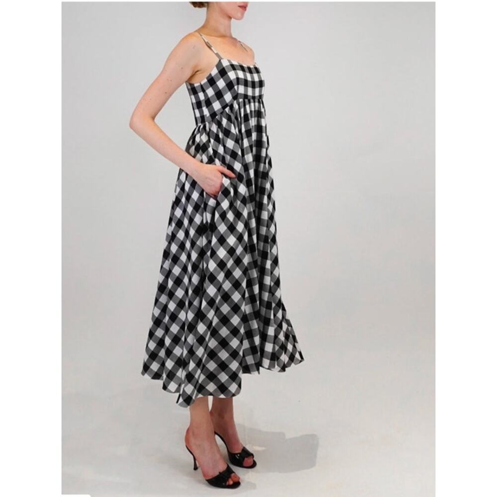 AZEEZA Sz XS Rachel Gingham Midi Dress NWT - Picture 13 of 14